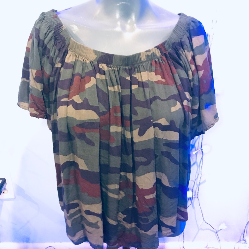 Army/camo print top